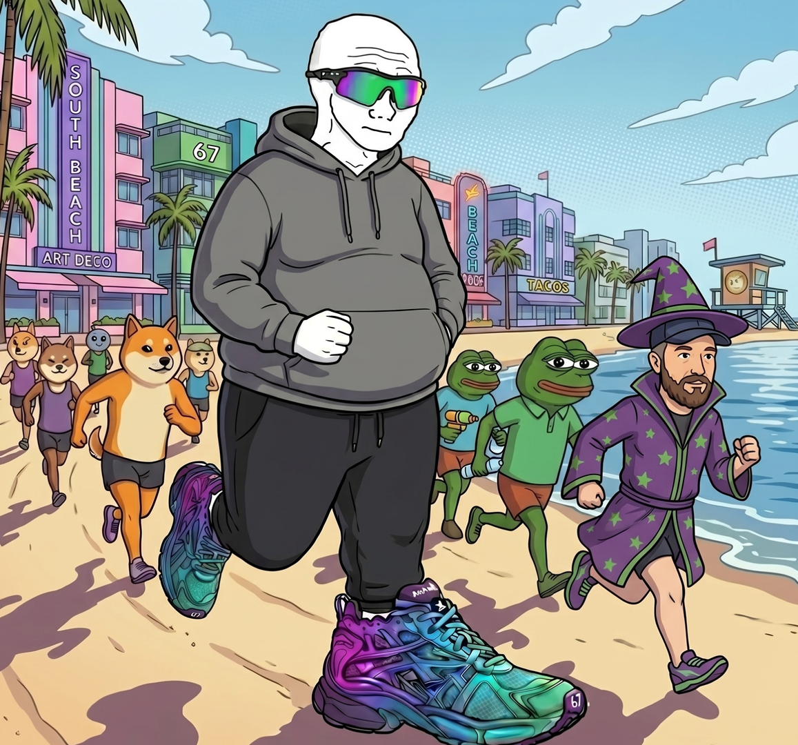 $RUNNER running on the beach